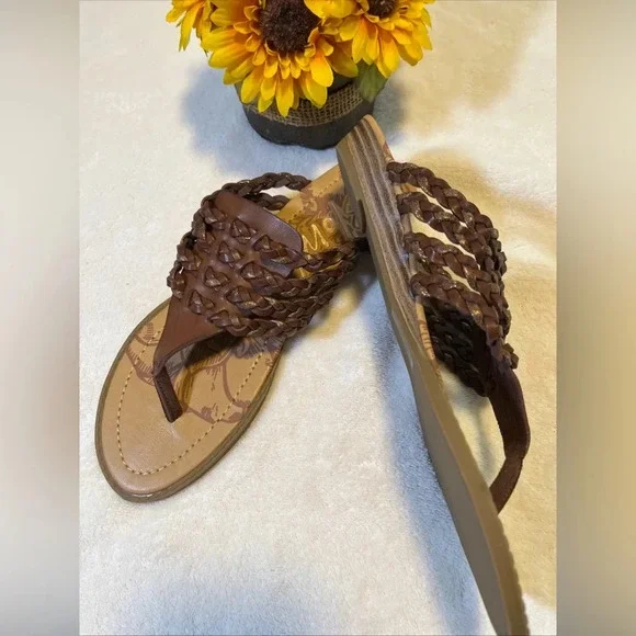 Blowfish Malibu Women's Beeman Braided Thong Sandals Brown Size 8M - Picture 2 of 3